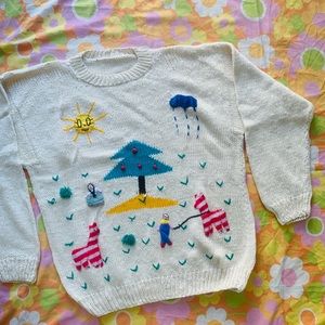 SOLD VTG 1980s Forrest Scene Sweater